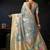 Gray organza khadi saree with elegant jhallar festive wear saree