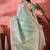 Blue ethnic motifs woven design zari saree