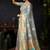 Gray organza khadi saree with elegant jhallar festive wear saree