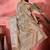 Grey geometric print  woven design zari border saree with unstitched blouse
