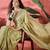 Green ethnic motifs woven design zari detail saree with unstitched blouse