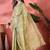 Green ethnic motifs woven design zari detail saree with unstitched blouse