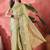 Green ethnic motifs woven design zari detail saree with unstitched blouse