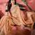 Peach ethnic motifs woven design zari bandhani saree