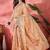 Peach ethnic motifs woven design zari bandhani saree