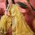 Yellow ethnic motifs woven design zari border saree with unstitched blouse