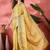 Yellow ethnic motifs woven design zari border saree with unstitched blouse