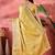 Yellow ethnic motifs woven design zari border saree with unstitched blouse