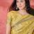Yellow ethnic motifs woven design zari border saree with unstitched blouse