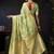 Sage green organza khadi saree with elegant jhallar festive wear saree