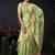 Sage green organza khadi saree with elegant jhallar festive wear saree