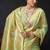 Sage green organza khadi saree with elegant jhallar festive wear saree