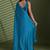 Blue beads stones silk satin party sarees