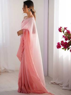 Pink  chiffon designer saree 3