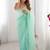 Sea green  chiffon designer saree