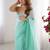 Sea green  chiffon designer saree