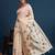 Cream floral printed with embroidered border saree with unstitched blouse