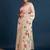 Cream floral printed with embroidered border saree with unstitched blouse
