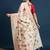 Cream floral printed with embroidered border saree with unstitched blouse
