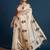 Cream floral printed with embroidered border saree with unstitched blouse