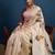 Cream printed party wear saree with unstitched blouse