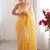 Yellow  chiffon designer saree