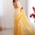 Yellow  chiffon designer saree