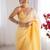 Yellow  chiffon designer saree