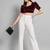 Maroon solid velvet square neck with v-shaped ruched puff sleeves blouse