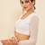 Women's white embroidered georgette square neck full sleeves readymade blouse