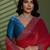 Magenta beads stones silk chiffon party sarees