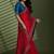 Magenta beads stones silk chiffon party sarees