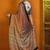 Orange women rust satin  block printed saree with blouse piece