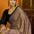 Beige striped printed satin block print saree
