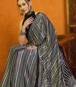 Grey ethnic motifs printed saree
