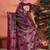 Pink ethnic motifs woven design zari saree