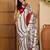 White women striped printed saree