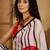 White women striped printed saree