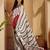 White women striped printed saree