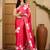 Pink floral printed saree with unstitched blouse
