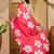 Pink floral printed saree with unstitched blouse
