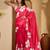 Pink floral printed saree with unstitched blouse
