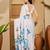 White floral printed saree with unstitched blouse