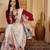 Off white floral printed saree with unstitched blouse