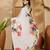 White floral printed saree with unstitched blouse