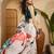 White floral printed saree with unstitched blouse