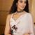 White ethnic motifs printed saree with unstitched blouse piece