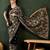 Black floral embroidered saree with blouse piece