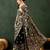 Black floral embroidered saree with blouse piece