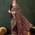 Burgundy embroidered saree with blouse piece